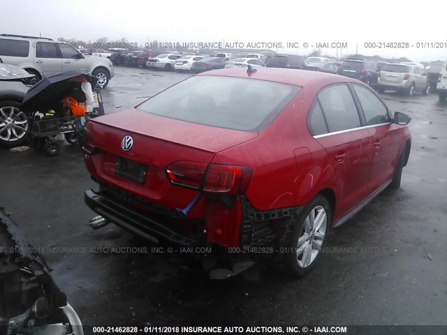 3VW4T7AJ7EM360876 - 2014 VOLKSWAGEN JETTA GLI RED photo 4