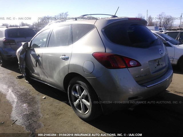 JN8AZ1MU8AW010243 - 2010 NISSAN MURANO S/SL/LE GOLD photo 3