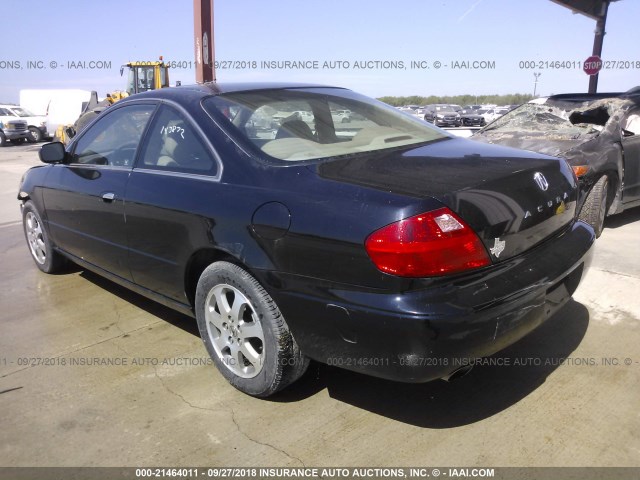 19UYA42421A028953 - 2001 ACURA 3.2CL BLACK photo 3