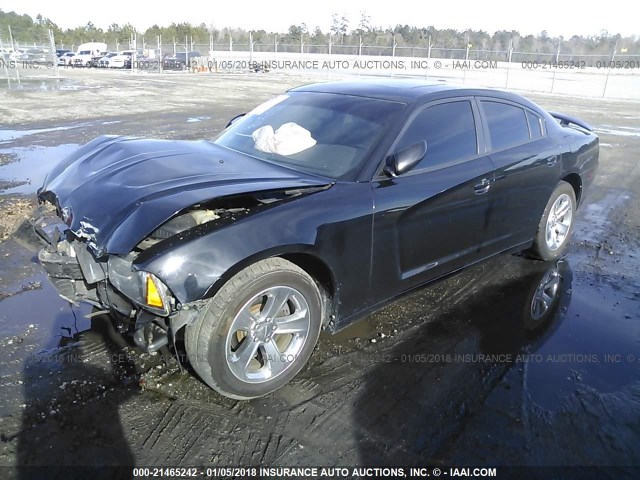 2C3CDXHG6DH537439 - 2013 DODGE CHARGER SXT BLACK photo 2