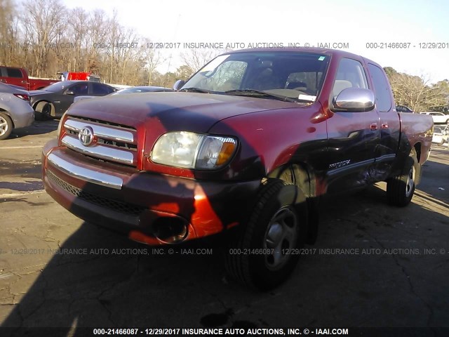 5TBRN34163S350689 - 2003 TOYOTA TUNDRA ACCESS CAB SR5 BURGUNDY photo 2