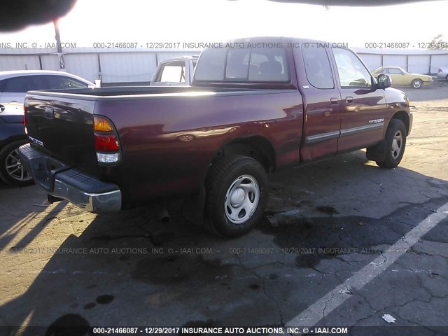 5TBRN34163S350689 - 2003 TOYOTA TUNDRA ACCESS CAB SR5 BURGUNDY photo 4