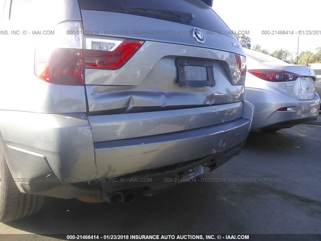 WBXPC93427WJ00720 - 2007 BMW X3 3.0SI GRAY photo 6