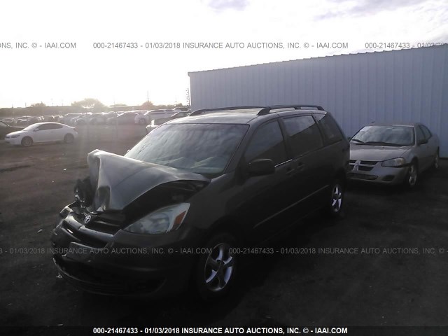 5TDZA23C25S315957 - 2005 TOYOTA SIENNA CE/LE GREEN photo 2