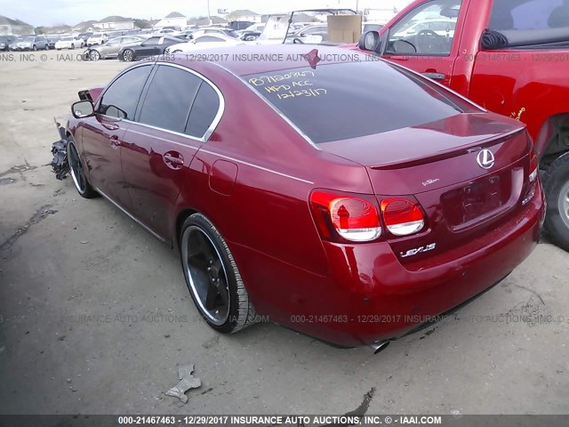 JTHBE96S870018732 - 2007 LEXUS GS 350 MAROON photo 3