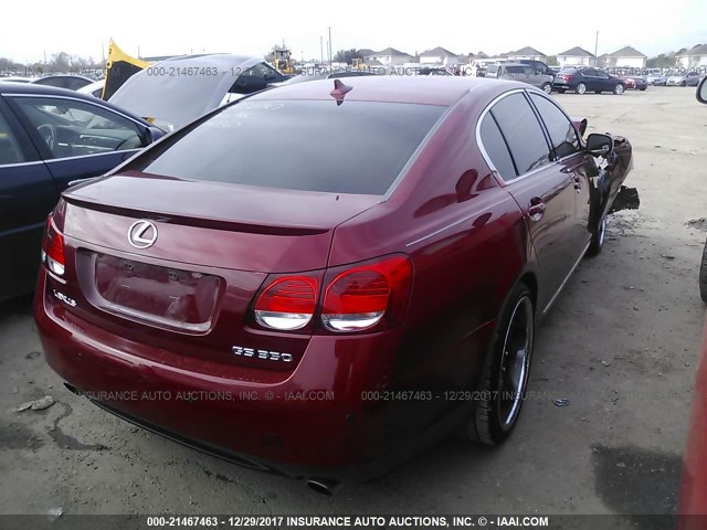 JTHBE96S870018732 - 2007 LEXUS GS 350 MAROON photo 4