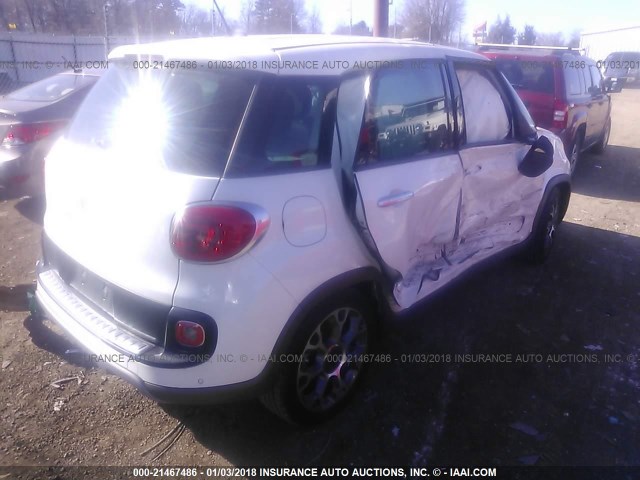 ZFBCFADH0EZ006985 - 2014 FIAT 500L TREKKING WHITE photo 4