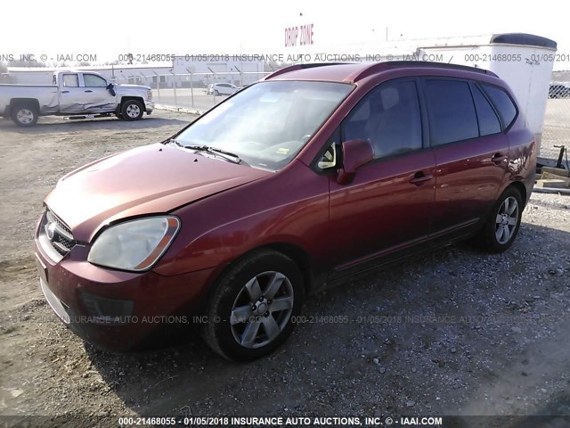 KNAFG526477110696 - 2007 KIA RONDO LX/EX BURGUNDY photo 2