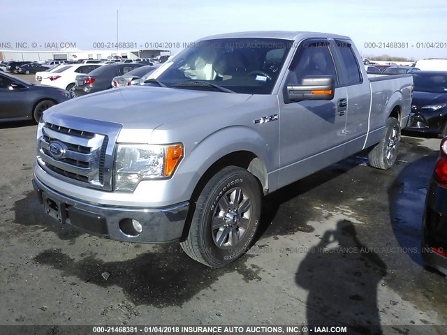 1FTRX12899FA94224 - 2009 FORD F150 SUPER CAB SILVER photo 2