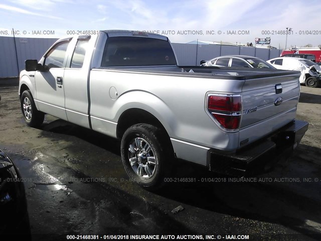 1FTRX12899FA94224 - 2009 FORD F150 SUPER CAB SILVER photo 3