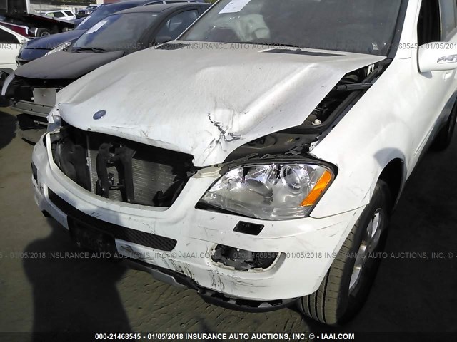 4JGBB86E57A153140 - 2007 MERCEDES-BENZ ML 350 WHITE photo 6