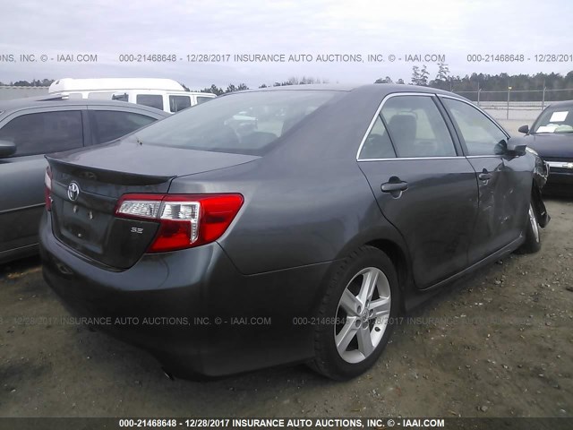 4T1BF1FKXDU696253 - 2013 TOYOTA CAMRY L/SE/LE/XLE GRAY photo 4