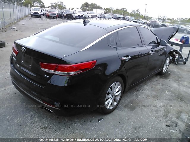 5XXGU4L38GG109556 - 2016 KIA OPTIMA EX BLACK photo 4