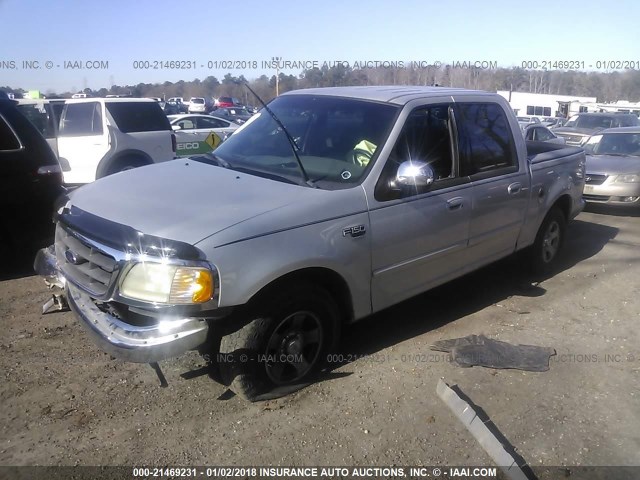 1FTRW07W31KD90632 - 2001 FORD F150 SUPERCREW SILVER photo 2