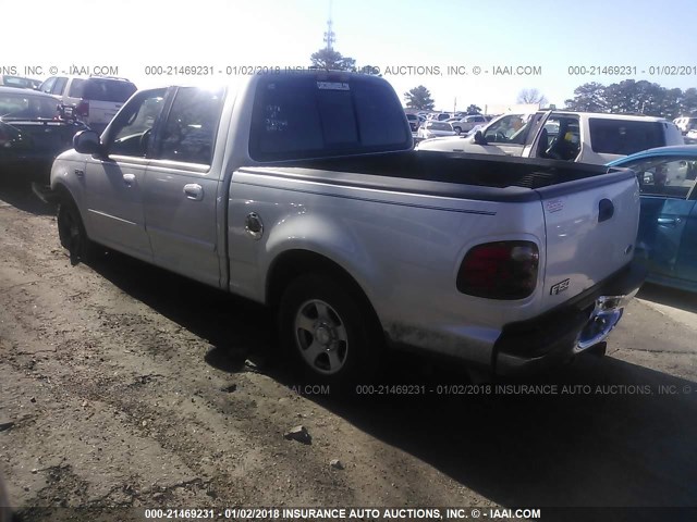 1FTRW07W31KD90632 - 2001 FORD F150 SUPERCREW SILVER photo 3