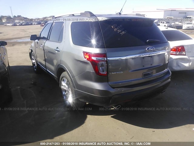 1FMHK7F86BGA92630 - 2011 FORD EXPLORER LIMITED GRAY photo 3