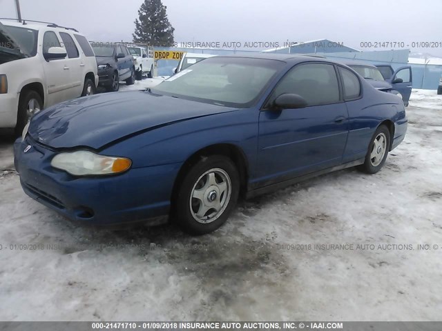 2G1WW12E039217641 - 2003 CHEVROLET MONTE CARLO LS BLUE photo 2