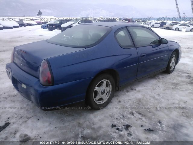 2G1WW12E039217641 - 2003 CHEVROLET MONTE CARLO LS BLUE photo 4