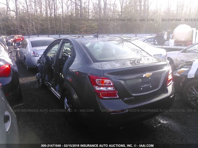 1G1JB5SH2H4141244 - 2017 CHEVROLET SONIC LS 灰色 照片 3