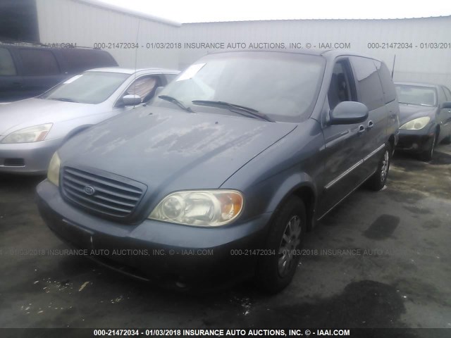 KNDUP131226209134 - 2002 KIA SEDONA EX/LX TEAL photo 2