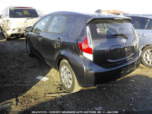 JTDKDTB3XF1580141 - 2015 TOYOTA PRIUS C GRAY photo 3