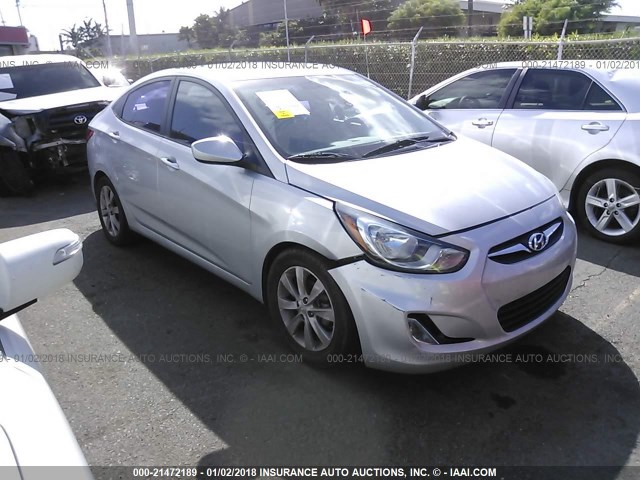 KMHCU4AE4DU444317 - 2013 HYUNDAI ACCENT GLS/SE SILVER photo 1