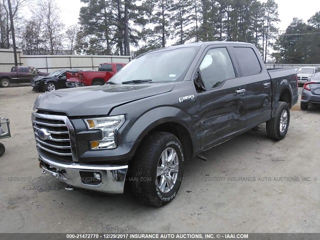 1FTEW1EF4HKC71666 - 2017 FORD F150 SUPERCREW GRAY photo 2