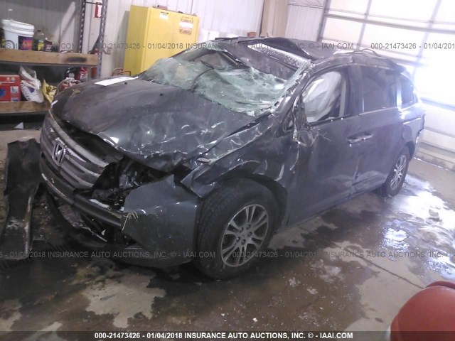 5FNRL5H61DB054564 - 2013 HONDA ODYSSEY EXL ნაცრისფერი ფოტო 2
