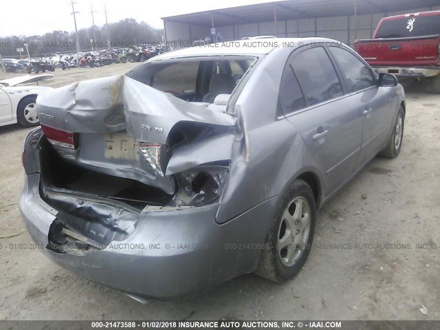 5NPEU46F86H102185 - 2006 HYUNDAI SONATA GLS/LX GRAY photo 4