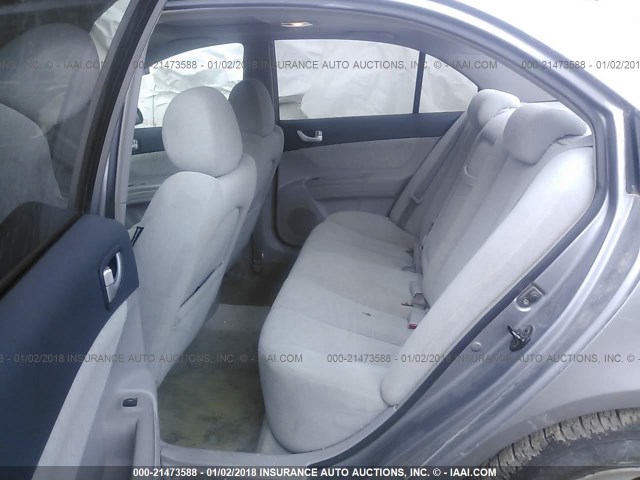 5NPEU46F86H102185 - 2006 HYUNDAI SONATA GLS/LX GRAY photo 8