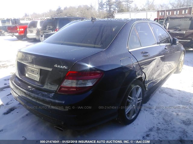 WDDGF8BB7BR150864 - 2011 MERCEDES-BENZ C 300 4MATIC BLUE photo 4