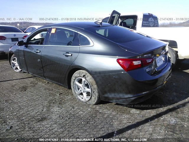 1G1ZB5STXHF212900 - 2017 CHEVROLET MALIBU LS GRAY photo 3