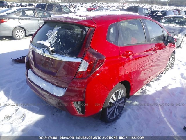 JHMGK5H72GS012171 - 2016 HONDA FIT EX/EXL RED photo 4