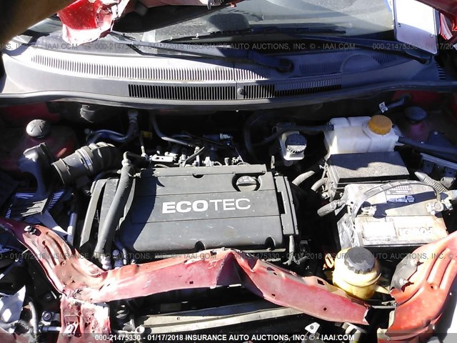 KL1TD5DE9AB124818 - 2010 CHEVROLET AVEO LS/LT 红色 照片 10