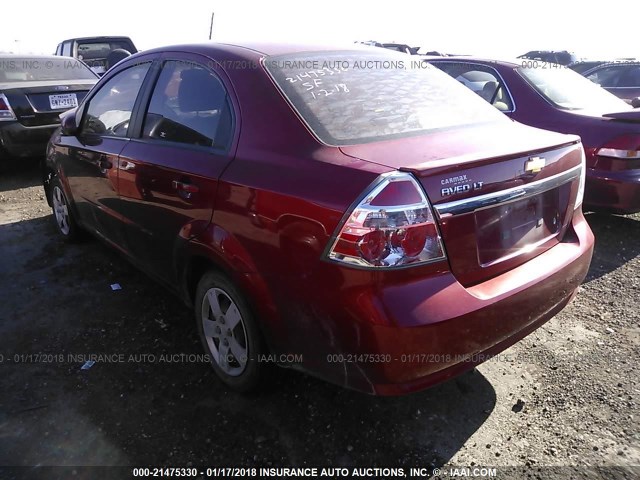 KL1TD5DE9AB124818 - 2010 CHEVROLET AVEO LS/LT RED photo 3