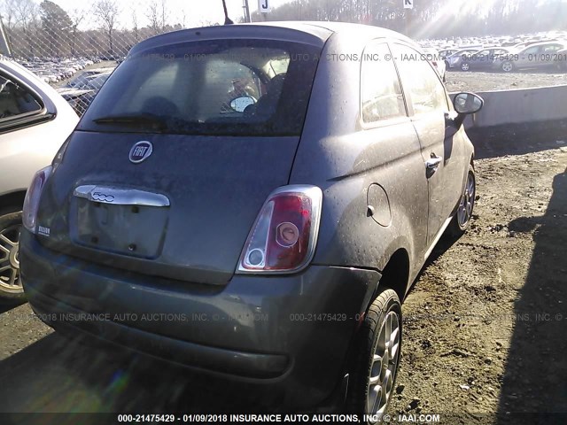 3C3CFFAR0DT594422 - 2013 FIAT 500 POP GRAY photo 4