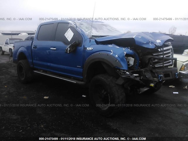 1FTEW1CP7GKF44481 - 2016 FORD F150 SUPERCREW BLUE photo 1