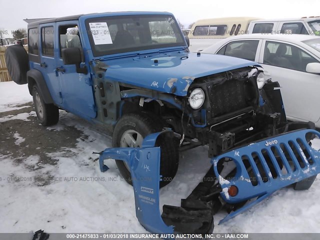 1J4BA3H13BL626450 - 2011 JEEP WRANGLER UNLIMITE SPORT BLUE photo 1