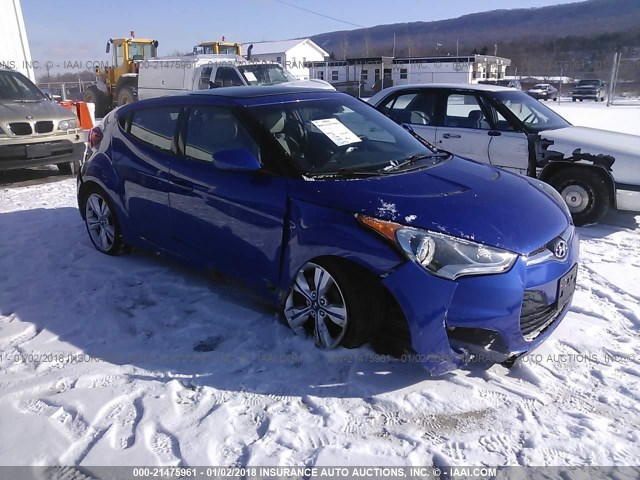 KMHTC6AD6CU021498 - 2012 HYUNDAI VELOSTER BLUE photo 1