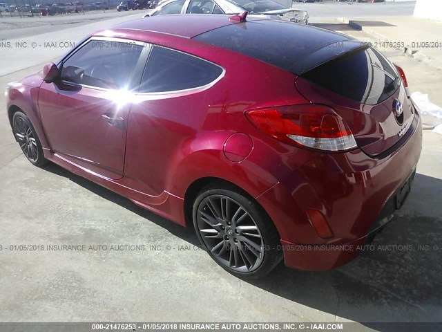 KMHTC6AD8DU135147 - 2013 HYUNDAI VELOSTER RED photo 3