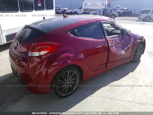 KMHTC6AD8DU135147 - 2013 HYUNDAI VELOSTER RED photo 4