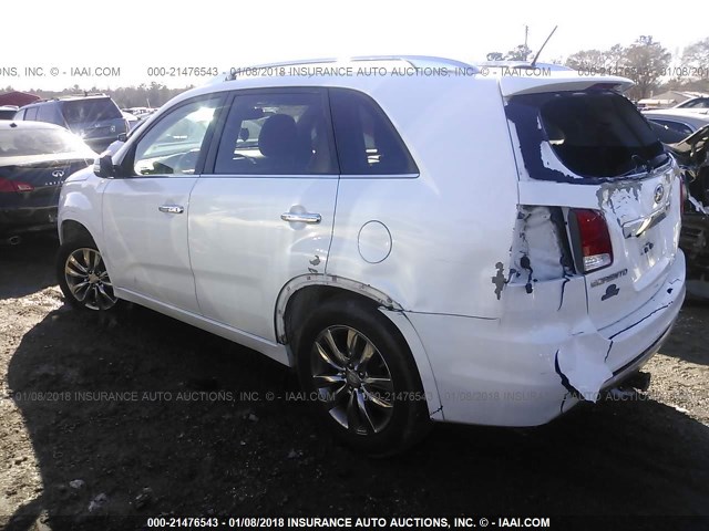 5XYKW4A29BG101257 - 2011 KIA SORENTO SX WHITE photo 3