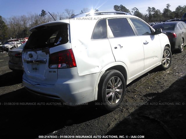 5XYKW4A29BG101257 - 2011 KIA SORENTO SX WHITE photo 4