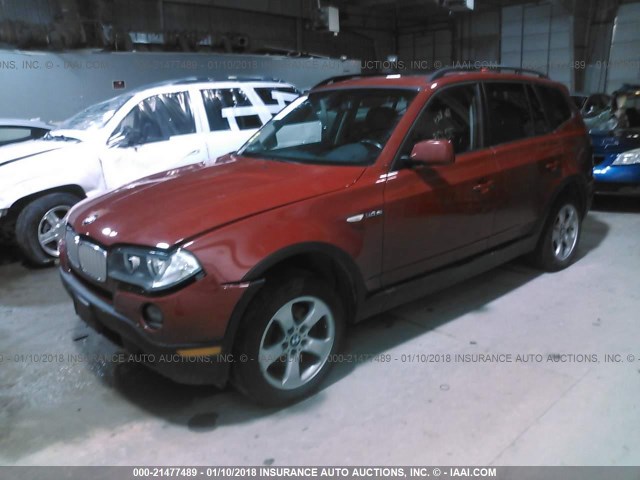 WBXPC93418WJ20295 - 2008 BMW X3 3.0SI RED photo 2