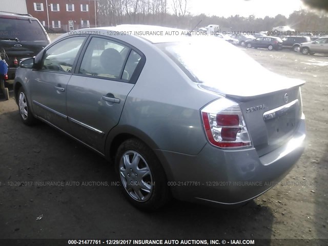 3N1AB6AP7BL711457 - 2011 NISSAN SENTRA 2.0/2.0S/SR/2.0SL GRAY photo 3