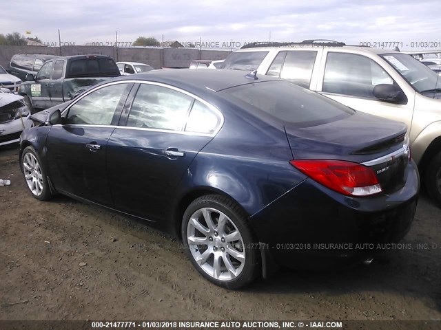 2G4GU5EV3C9167365 - 2012 BUICK REGAL PREMIUM Dark Blue photo 3