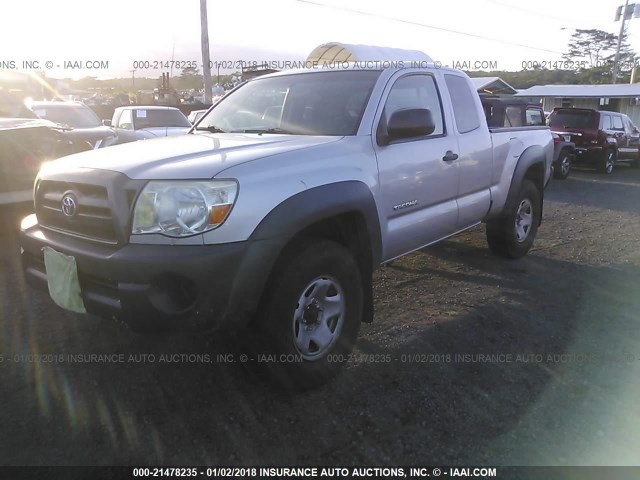 5TEUX42N67Z457919 - 2007 TOYOTA TACOMA ACCESS CAB SILVER photo 2