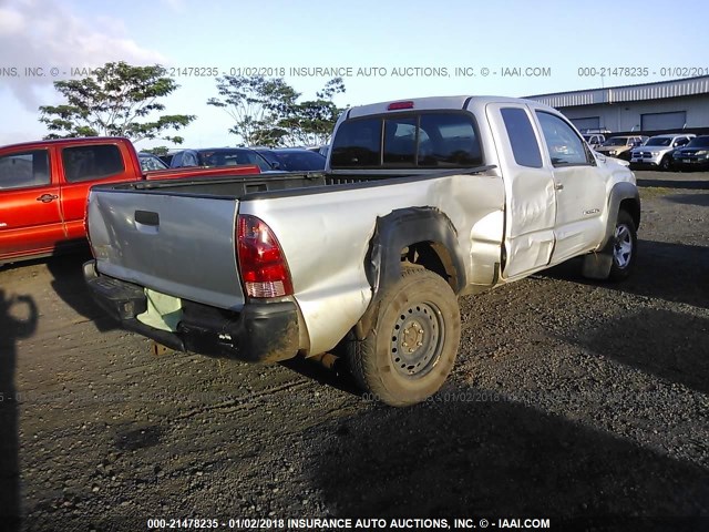 5TEUX42N67Z457919 - 2007 TOYOTA TACOMA ACCESS CAB SILVER photo 4