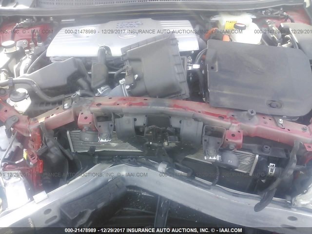 JTHKD5BH7F2216064 - 2015 LEXUS CT 200 RED photo 10