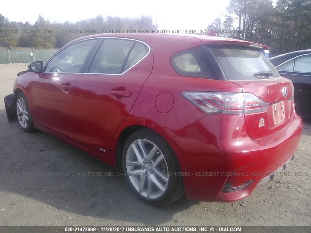 JTHKD5BH7F2216064 - 2015 LEXUS CT 200 RED photo 3